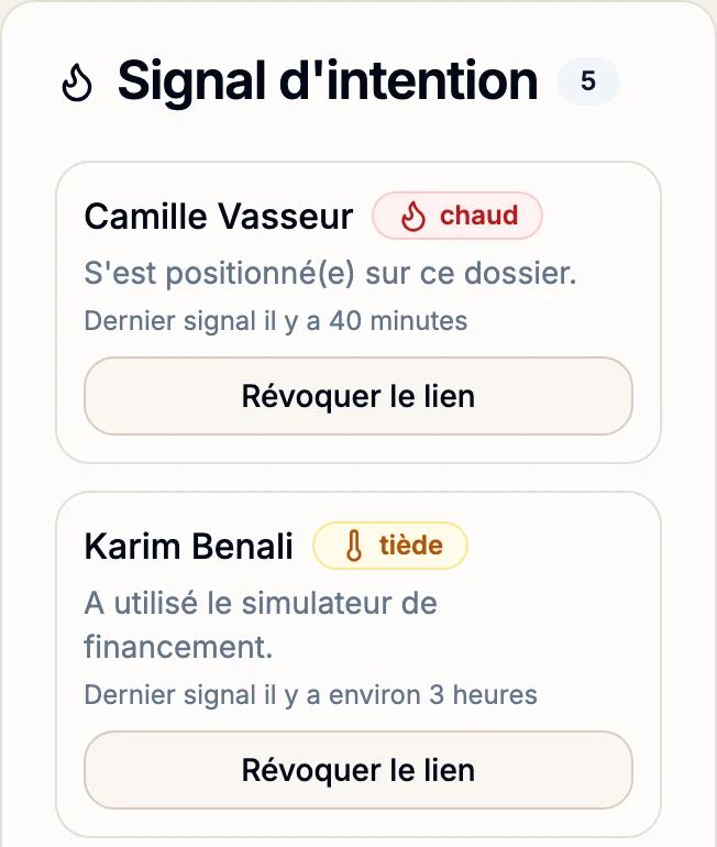 Le cockpit d'intention : Camille est chaude, elle s'est positionnée ; Karim est tiède, il a utilisé le simulateur.